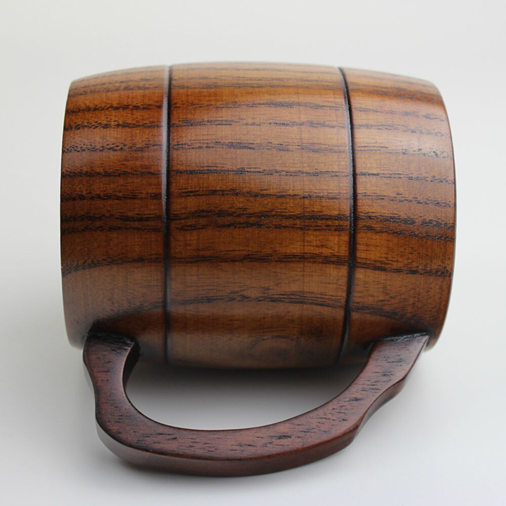 Jarras de cerveza rústicas de madera, taza de café Natural, , taza marrón Retro hecha a mano
