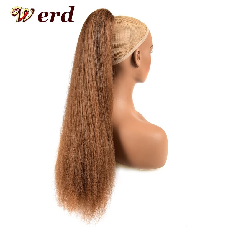 Werd 22 Inch Steil Haar Extensions Paardenstaart Extensions Haar Synthetische Hoge Temperatuur Vezels Pruik Voor Zwart/Wit Vrouwen: 4/27HL