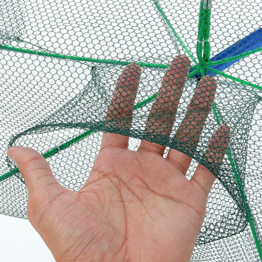 40/50/60cm Nylon 6 Löcher Volle Automatische Garnelen Hummer Krabben Fischernetz Falle