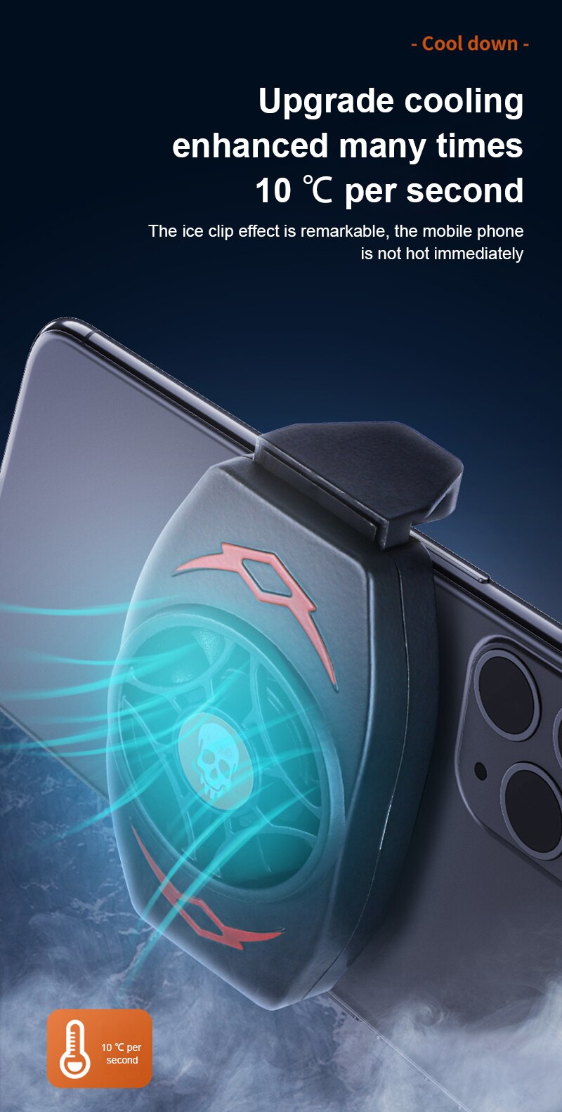 Telefone celular portátil cooler telefone móvel radiador ventilador de refrigeração dissipar calor refrigeração temperatura do telefone para xiaomi huawei