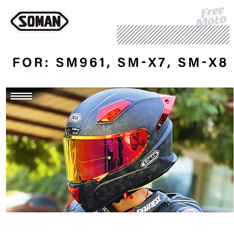SOMAN-visera solar para casco de motocicleta SOMAN 961 X7 X8, protección solar UV, antideslumbrante, accesorios para casco de motocicleta