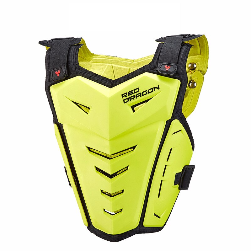 Carrocería de motocicleta chaleco armadura Motocross pecho Protector Off-Road Moto chaqueta de montar de la motocicleta Protector armadura de cuerpo: Yellow Vest 7
