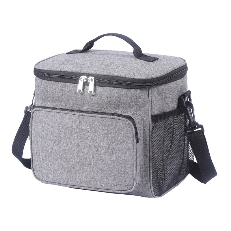 Bolsa grande de hielo para exteriores, suministros de pícnic para campamento, viajes, playa, nevera para trabajo, refrigeradores portátiles para nevera térmica, bolsa de Almuerzo: Gray