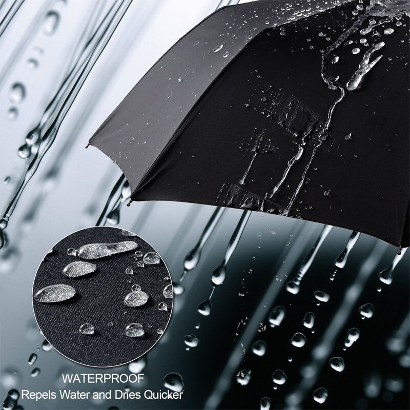 Paraguas grande automático familiar de 125cm, paraguas plegable para lluvia para mujer, 3 paraguas de negocios para hombre de , paraguas grande a prueba de viento de 10K,