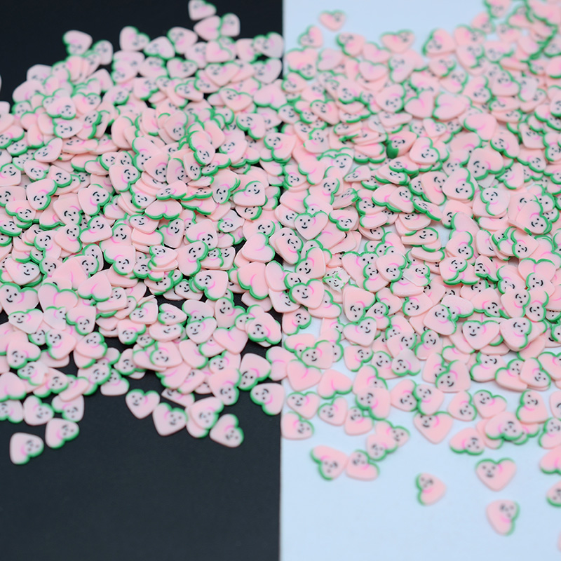 100g/lot Polymer Peach Clay Sprinkles for Crafts Making, DIY