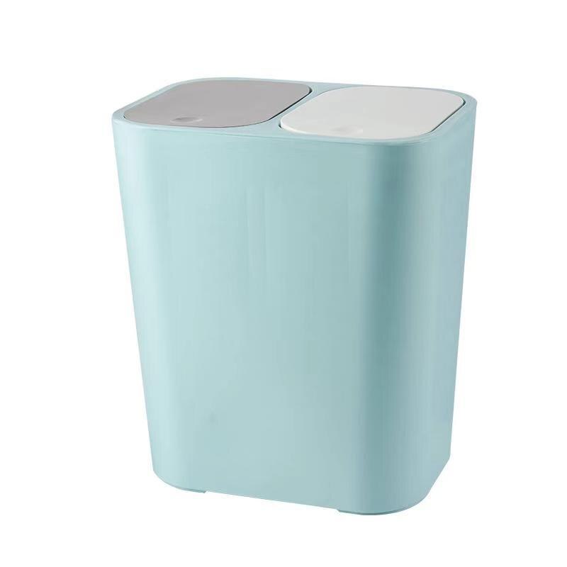 Plastic Push-Button Dual Compartment 12liter Recycling Waste Bin Trash Can Rectangle Garbage Can classified dustbin