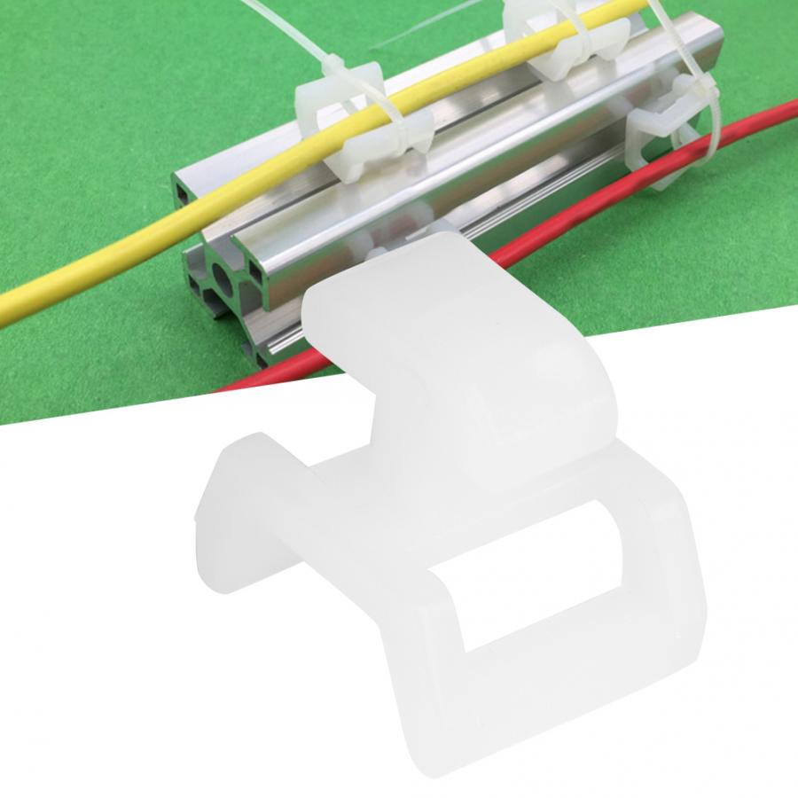 50 Stuks Base Mount Cable Tie Zip Ties Houder Voor Europese Standaard Aluminium Profielen Plastic Kabelbinders