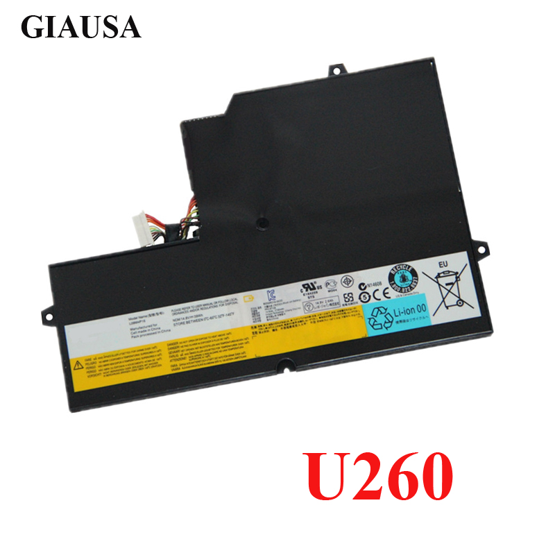 GIAUSA Echt 57Y6601 L09M4P16 KB3072 laptop Batterij Voor Lenovo voor IdeaPad U260 14.8 V 39WH U260 batterij