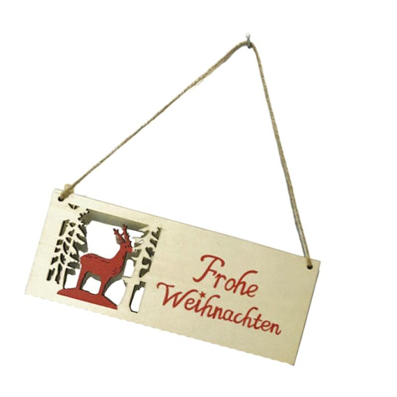 Wooden Hanging Ornament German Letter Hanging Pendant Hanging Decoration for Christmas Tree Home Wall Door