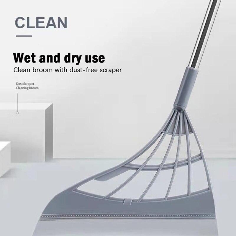 Rubber Broom Hand Push Sweeper Magic Broom Floor Wiper Squeegee For Floor Cleaning Floor Squeegee Sweeping Brush Pet Hair Broom