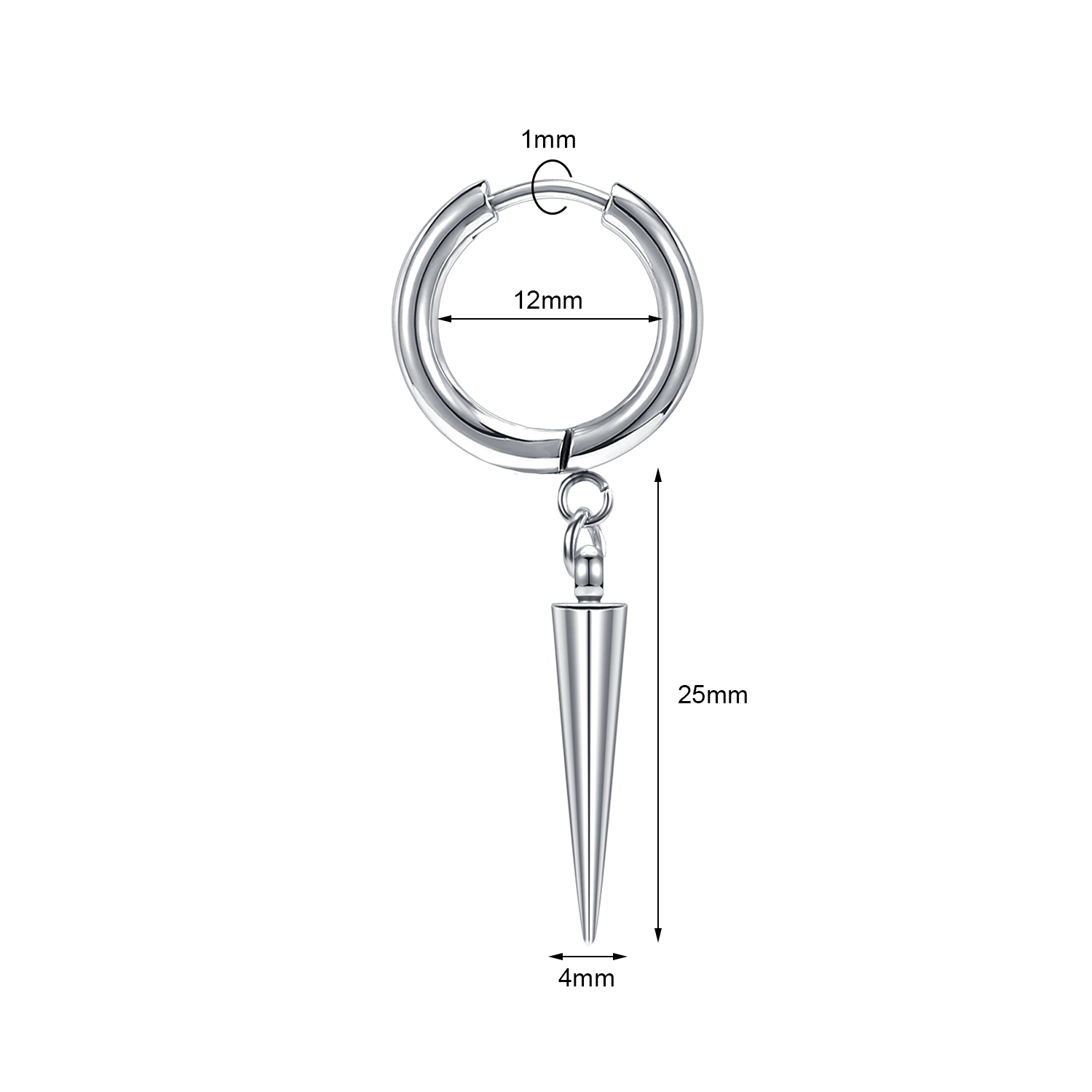 Zs 1Pc 20G Punk Zwaard Oorbel Rvs Kwastje Oorringen Zwarte Ketting Oor Hoepel Voor Dna Jongen crossear Piercing Sieraden: WHITE / Licht Geel Kleur