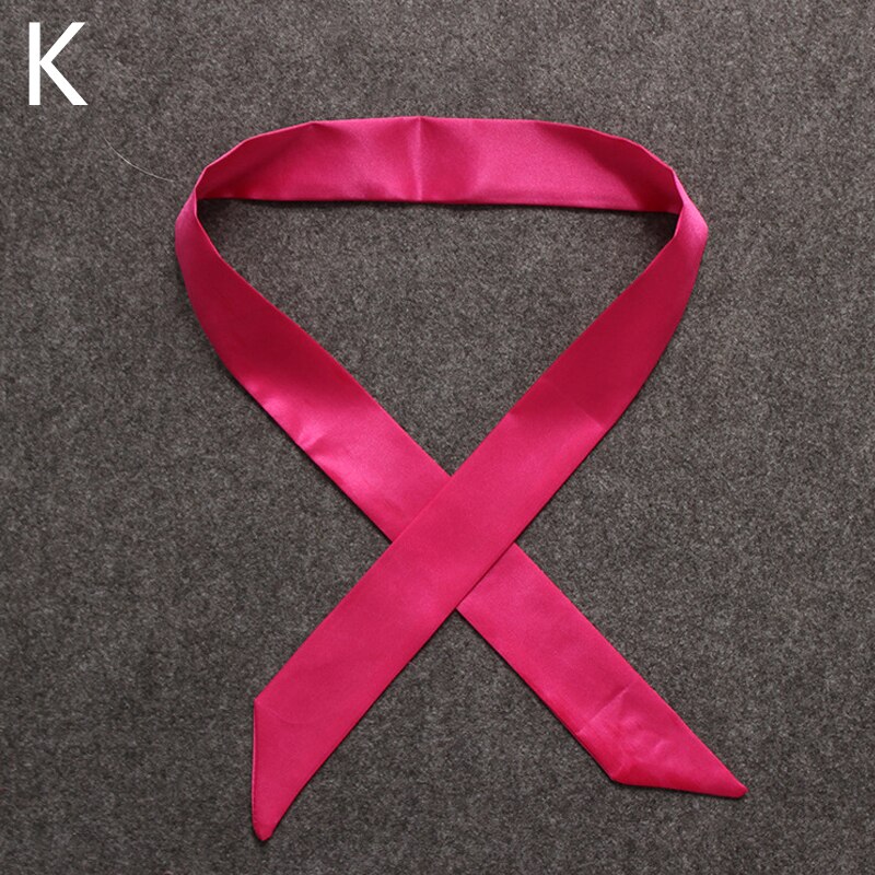 Twill Emulation Silk Solid Bag Scarf Women Small Scarf Ribbon Handbag Hair Long Shawl Bandana Luxury Head Scarf: K
