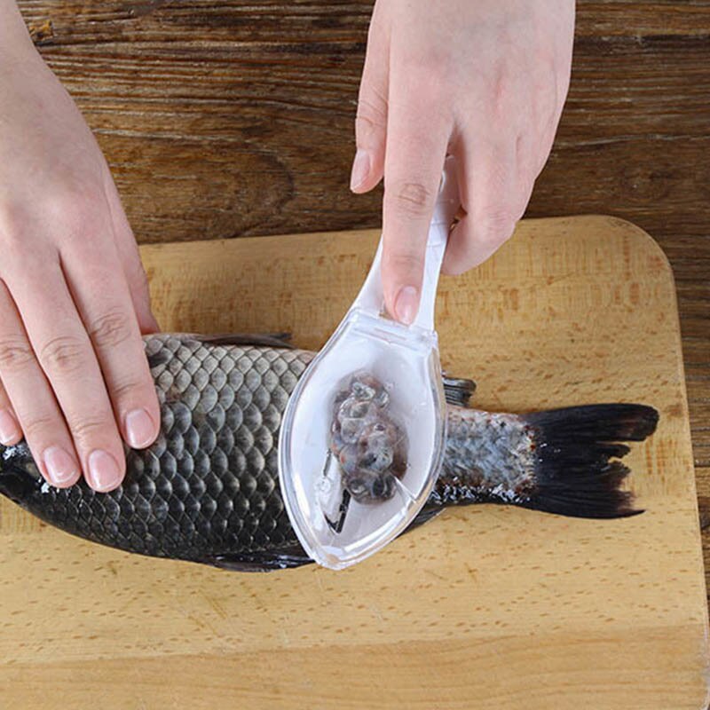 Escova de pele de peixe raspagem escamas de pesca raladores de escova rápido remover peixe faca raspador de limpeza com faca dispositivo