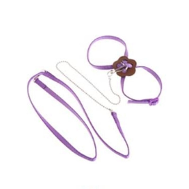 Bird Pet Traction Strap Cute Adjustable Anti-bite Flower Pattern Training Harness Tool: C