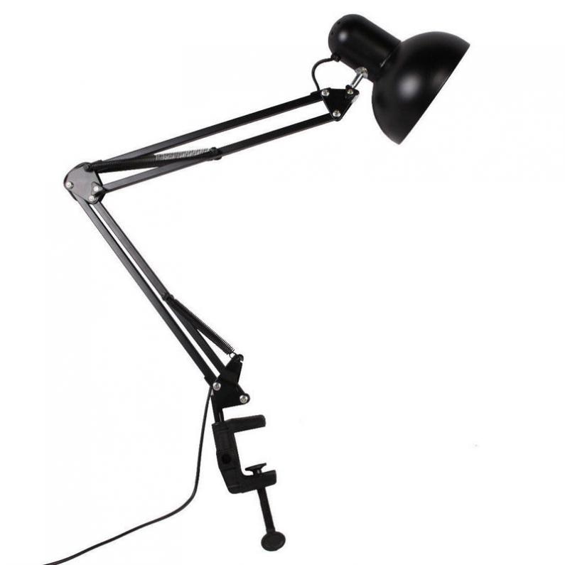 Black Flexible Swing Arm Clamp Mount Lamp Office Studio Home Table Desk Light