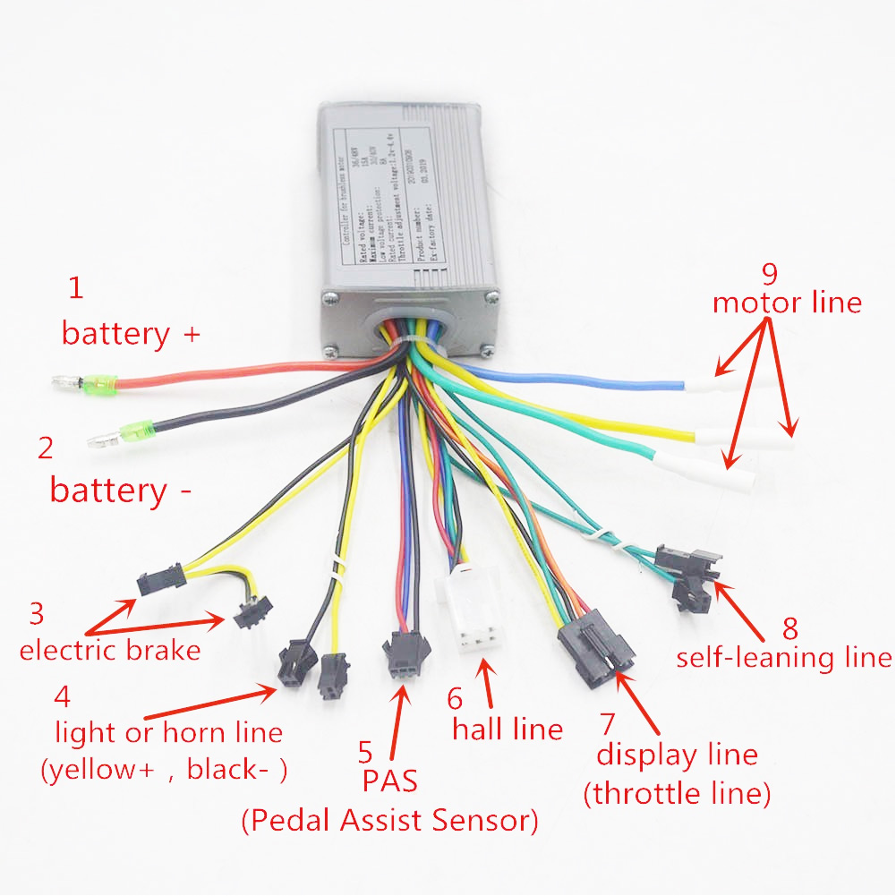 Teile Bürstenloser Controller Versorgung 350W 36V 48V Aluminium Bremskomponenten Radfahren Geschwindigkeit E-Bike Elektroroller