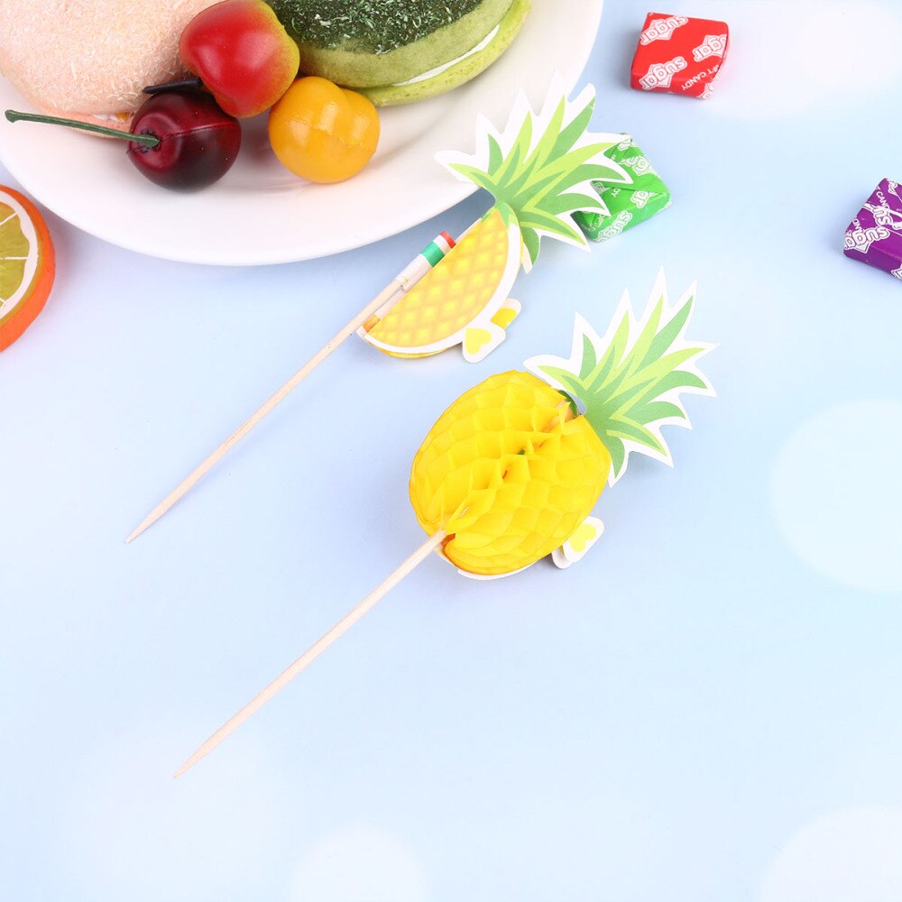 50 Stuks Wegwerp Fruit Picks Bamboe Cocktail Drink Picks Sticks Feestartikelen Gunsten Voor Thuis Bar (Honingraat Ananas Patroon)
