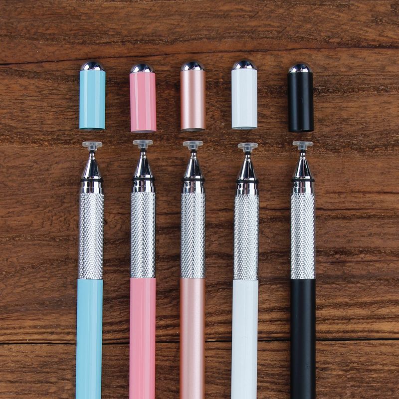 2 In 1 Multifunction Fine Point Touch Screen Metal Capacitive Stylus Pen For iPhone iPad Smart Phone CellPhone Tablet PC