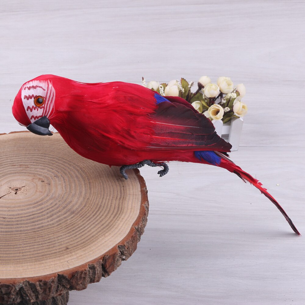 Perroquet décoratif de jardin | Simulation de jardin, perroquet à émulation pour spectacle de fenêtre, jardinage oiseau artisanat de jardin, décoration: Rouge / 35cm