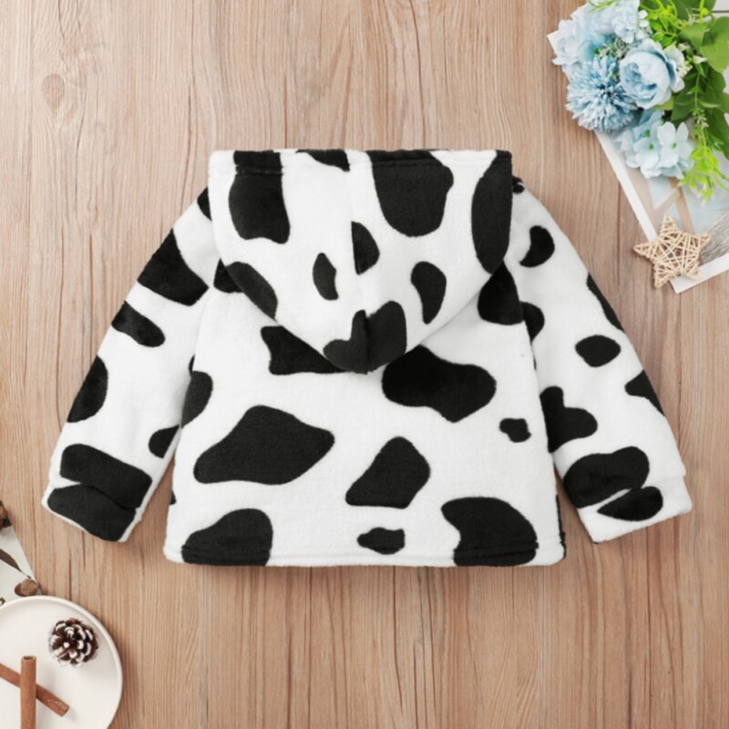 printemps automne bébé filles à capuche Sweatershirt infantile pulls à capuche de vache motif impression manteau chemise enfant en bas âge fille vêtements