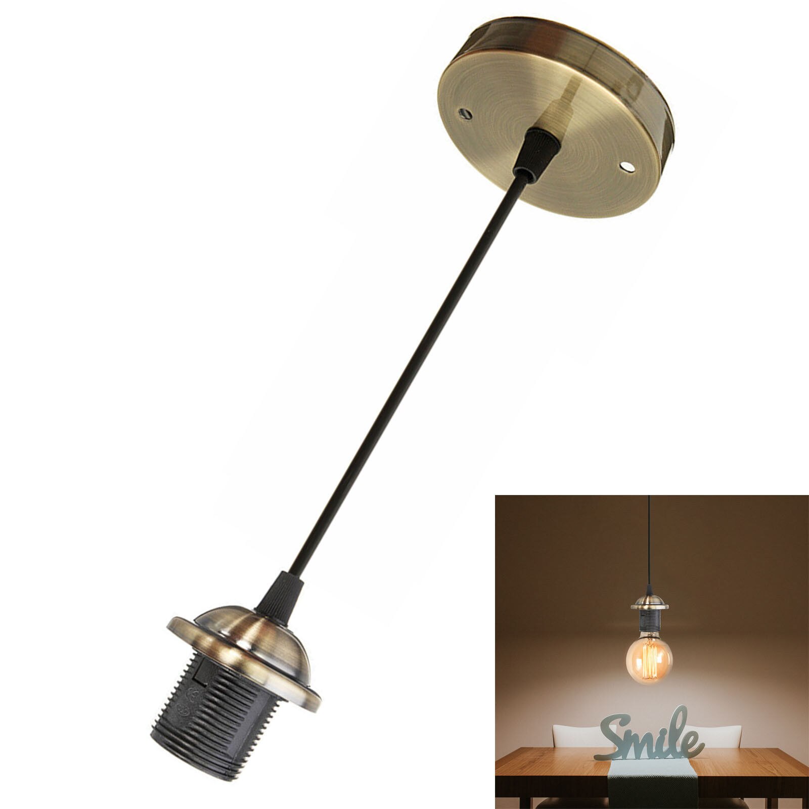 Moderne Hanglamp E27 Led Lamp lichtpunt Restaurant Keuken Tafel Schorsing Lamp Fitting Dinging Kamer Armatuur: Bronze