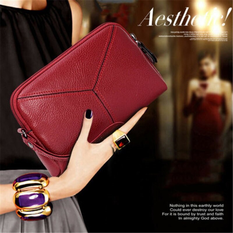 Dames lange portemonnee leren portemonnee telefoon tas rits kaarthouder handtas clutch