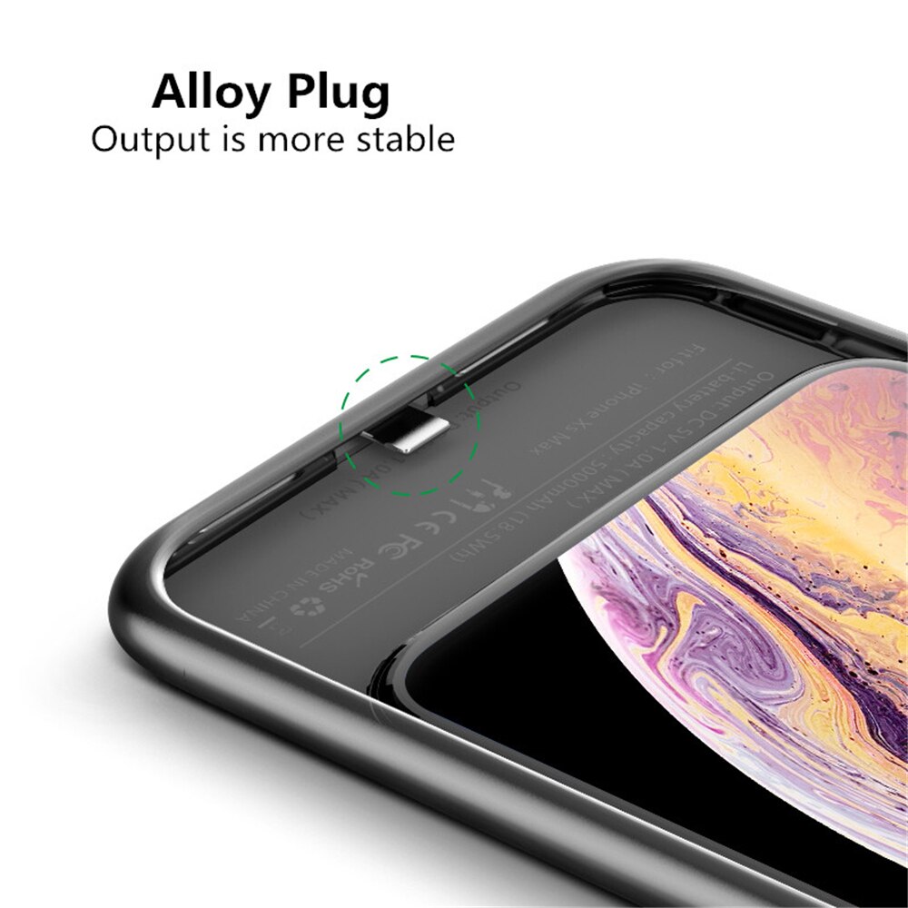 NTSPACE 5000mAh Liquid Silicone Shockproof Battery Charger Cases For iPhone XR Power Bank Charging Case External Battery Case