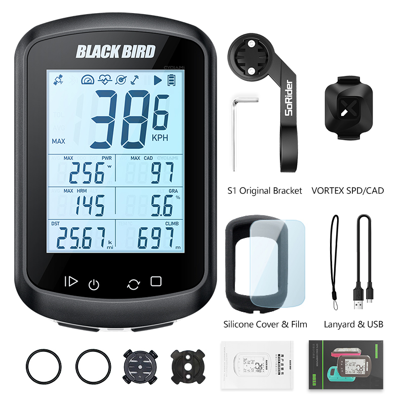 Blackbird-Ordinateur de vélo GPS BB18, compteur de vitesse sans fil, cycle de cyclisme, odomcirculation, compteur de vitesse de vélo, capteur XOSS, moniteur: Bourgogne