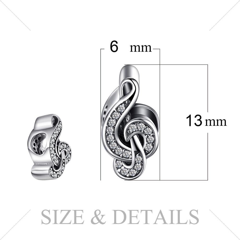 JewelryPalace Treble Clef 925 Sterling Silver Beads Charms Silver 925 Original For Bracelet Silver 925 original Jewelry Making