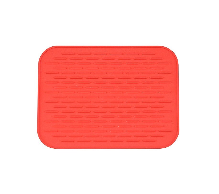 Tapis de cuisine, antidérapant, résistant à la chaleur, sous-plat, Pot, plateau redresseur, tapis isolants aux couleurs riches: Rouge