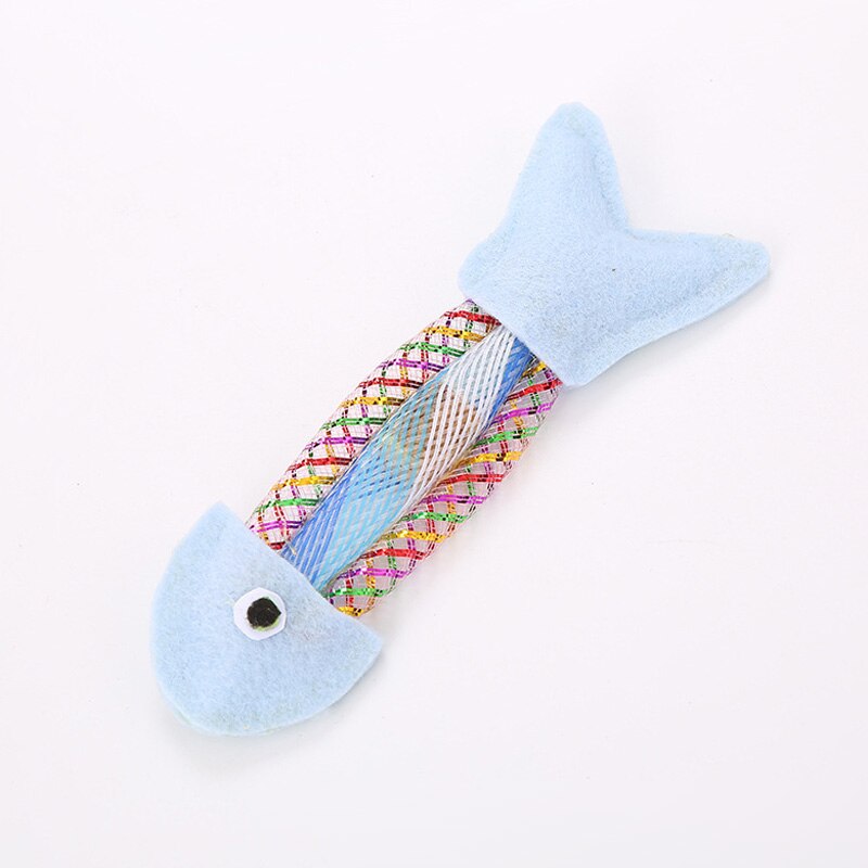 5 pièces tuyau ressort toile poisson chat jouet chat rebondissant jouet chaton jouets jouets pour animaux de compagnie produits