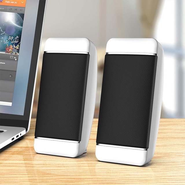 S4 Bedrade Computer Speakers Diepe Bas Ondersteuning USB voeding Stereo voor Desktop PC/Mobiele Telefoons Multimedia Speaker: WHITE