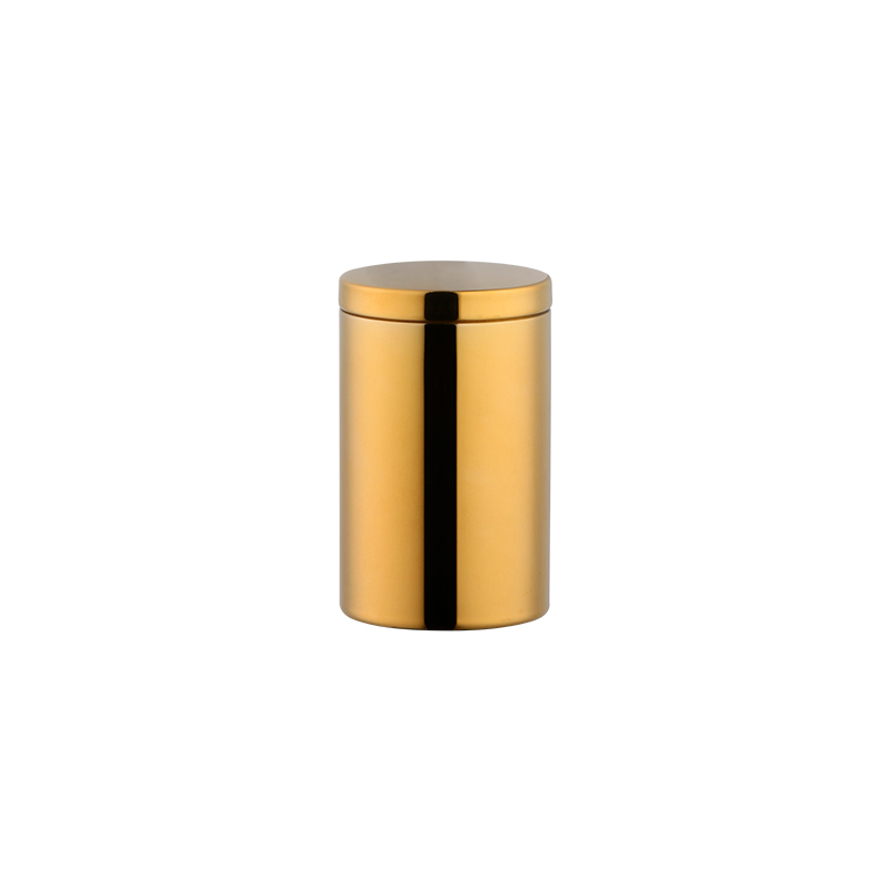 200ml Gold Tea caddies Stainless steel tea Box Jar Storage Holder table-top Metal tea canister Candies Cans Teaware containers: Gold
