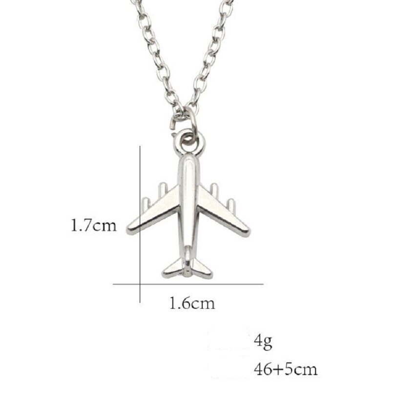 Dainty Airplane Pendant Necklace - Simple Travel Jewelry For Women - View #2