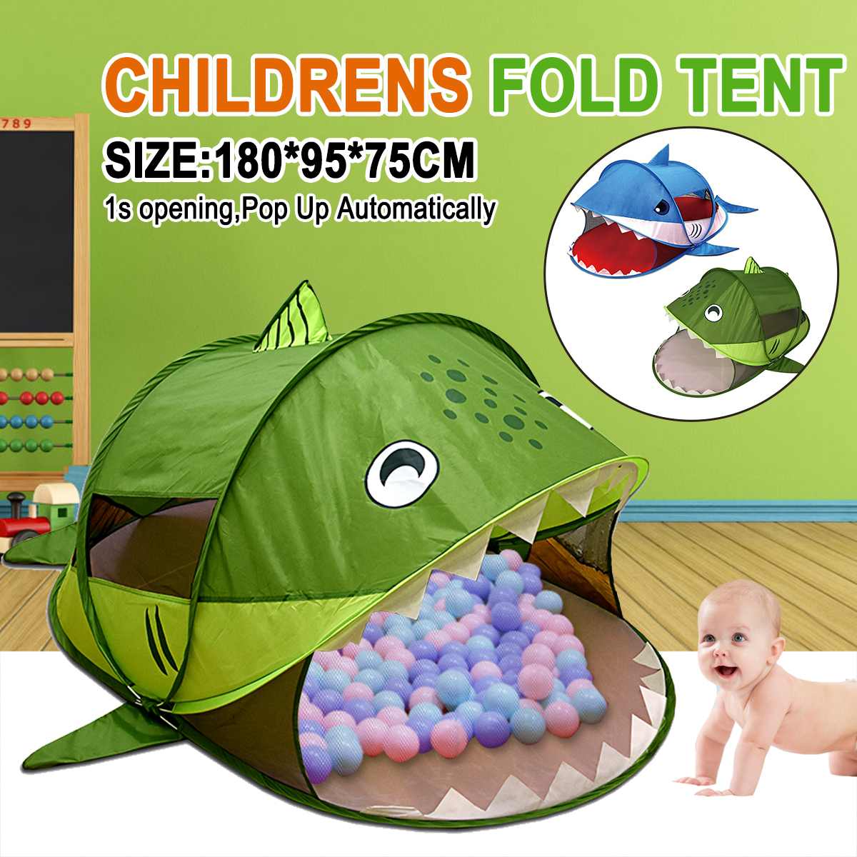 Shark Shape House Tent Carton Tiger Game Tent For Children Tipi Tent For Kids Dry Pool Children's House Room Baby Toys For Boys