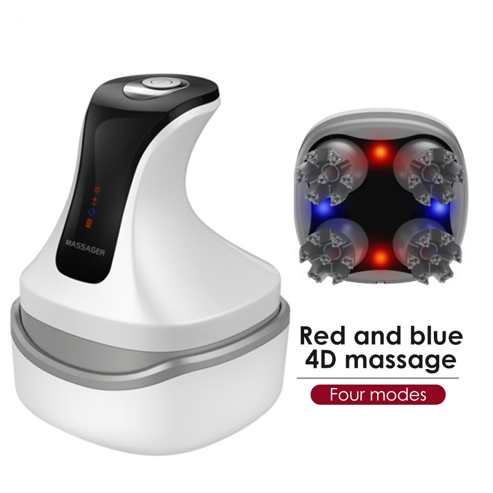 4D Electric Head Massager Wireless Scalp Massage IPX7 Waterproof Promote Hair Growth Body Deep Tissue Kneading Massage