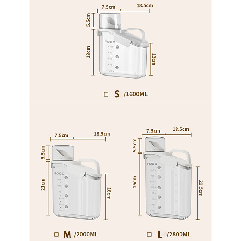 Récipients de stockage de céréales, grands récipients hermétiques de stockage de nourriture sèche avec bec verseur pour distributeur de céréales en vrac, récipient alimentaire