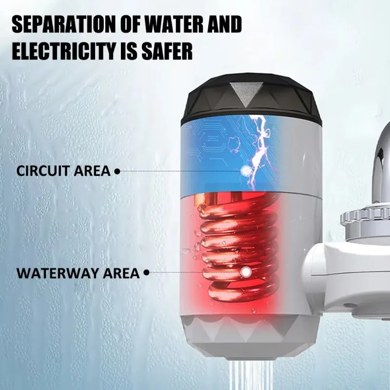 Kitchen Instant Eectric Water Heater Tap Water Faucet Heater Cold Heating Faucet Tankless Instantaneous Water Heater Home