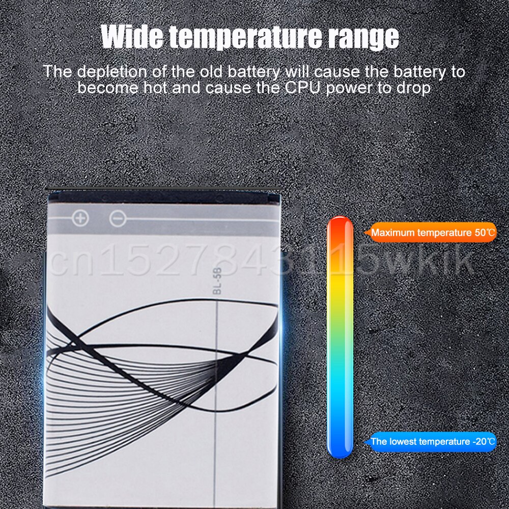 1-5pcs 890mAh BL-5B BL5B BL 5B Lithium Phone Battery For Nokia 5300 5320 N80 N83 6120C 7360 3220 3230 5070 5208 Replacement Cell