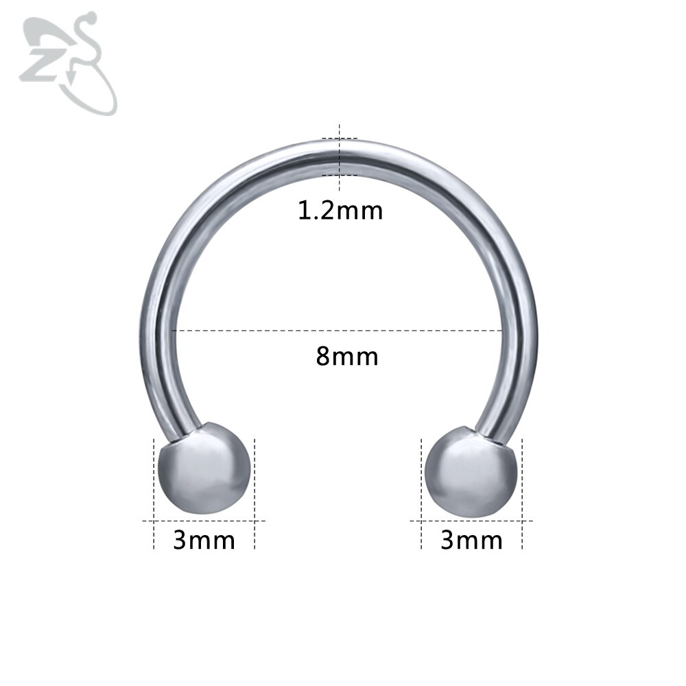 ZS 1 STÜCK 316L Edelstahl Nasenring 14G 16G Nasenpiercings Wendel Ohrpiercing Damen Herren Septum Ringe Körperpiercing Schmuck: Schwarz / Hellgelb Farbe