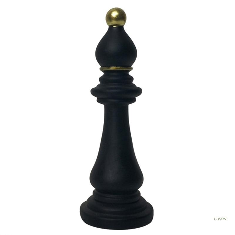 Resin Chess Pieces Board Games Parts International Chess Figurines Retro Home Decor Simple Modern Chessmen Ornaments: Black Bishop