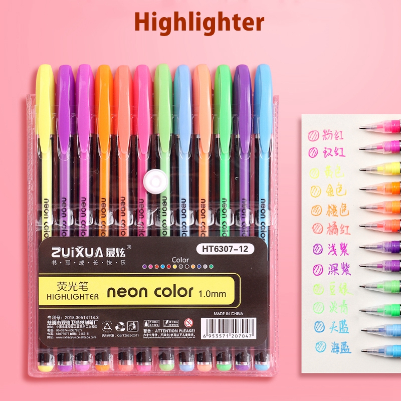 Bolígrafos de Gel de colores brillantes metálicos para la escuela, oficina, libro para colorear para adultos, diarios, marcadores artísticos de dibujo, bolígrafo de , 12/24 Uds.: Morado