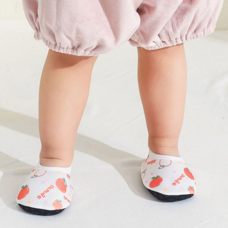 dla obu płci maluch dziecko antypoślizgowe skarpetki podłogowe 0-24M letnie owoce żakardowe cienkie skarpety bawełniane oddychające siatki kryty skarpetki dziecięce
