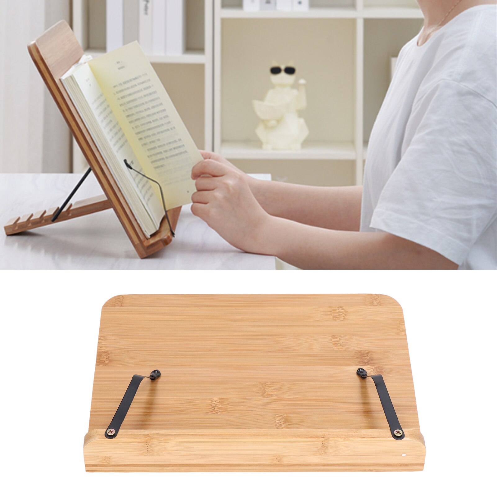 Verstelbare Reading Rest Tablet Studeerkamer Boek Houder Bamboe Boek Stand Pagina &#39;S Vaste Keuken Boekensteunen Plank
