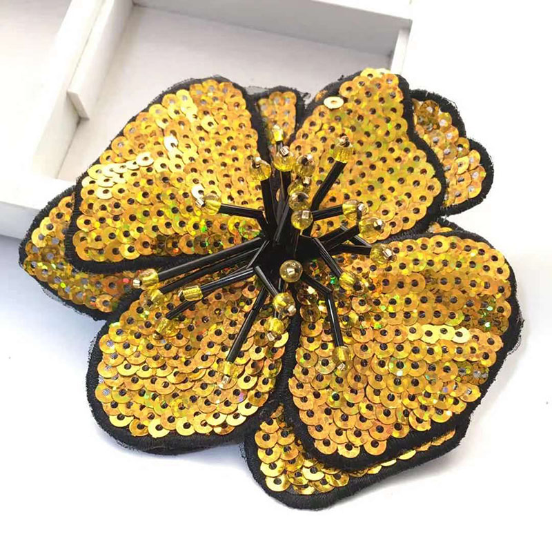 11Cm Twee Lagen Kleurrijke Pailletten Sticker Bloem Patch Naaien Kleding Decoratie Applique: Nickel-Free White
