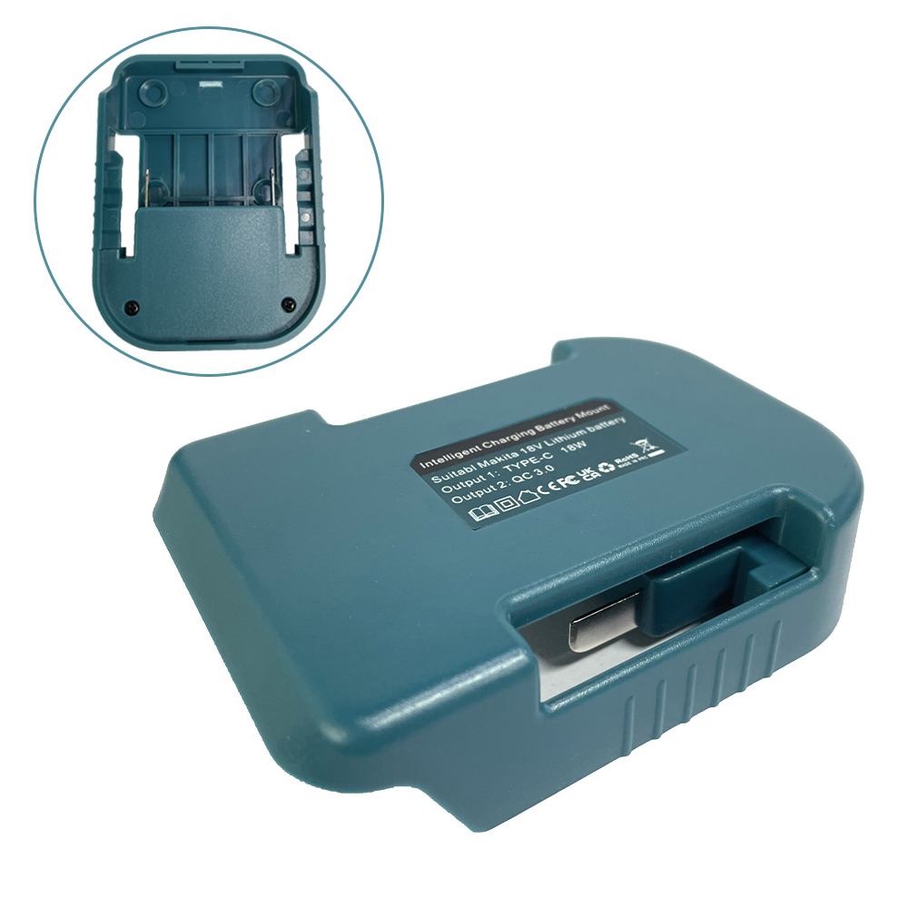 Verbeterde USB-opladeradapter voor Makita 18V Li-ion met USB Type-C batterijhouder snel opladen