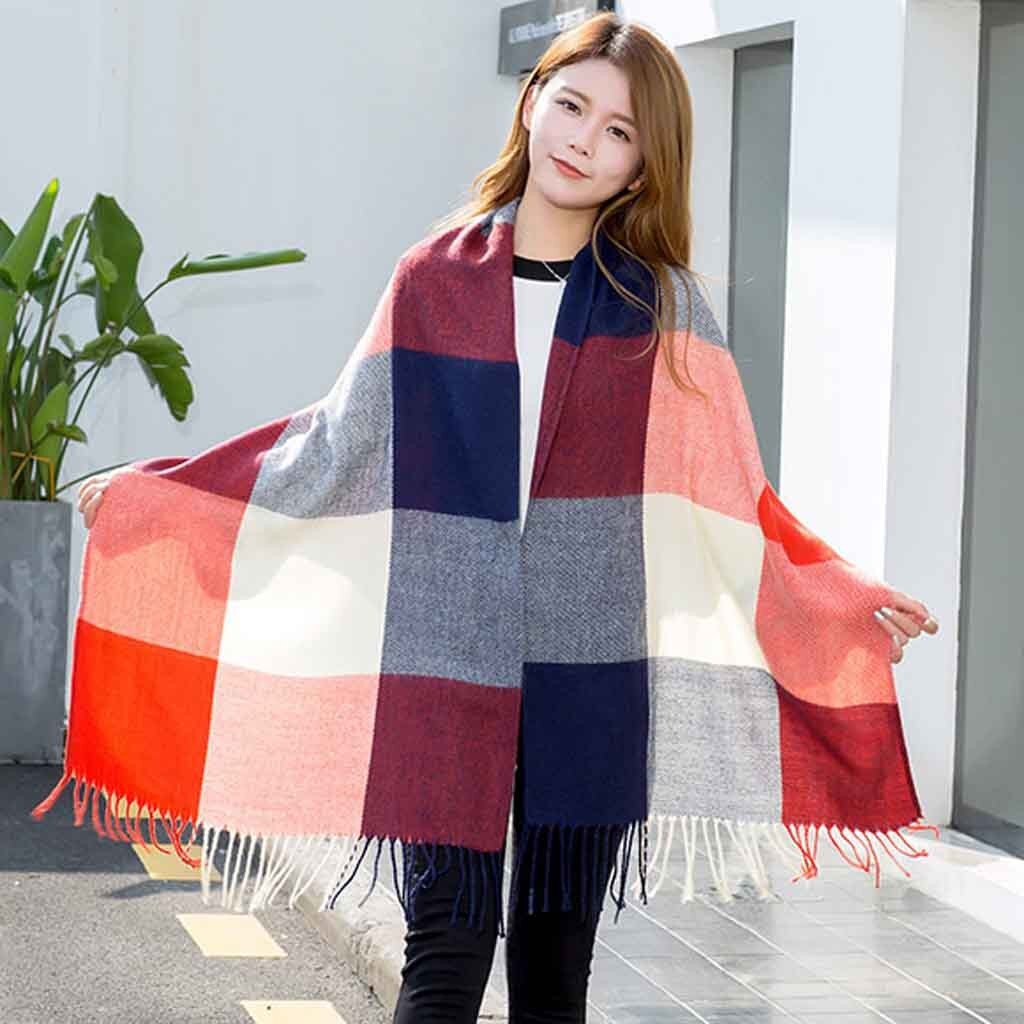 Hiver écharpe femmes Plaid écharpe femmes dames hiver écharpe épais gland Plaid écharpe décontracté longue nouvelle châle écharpe Plaid châle