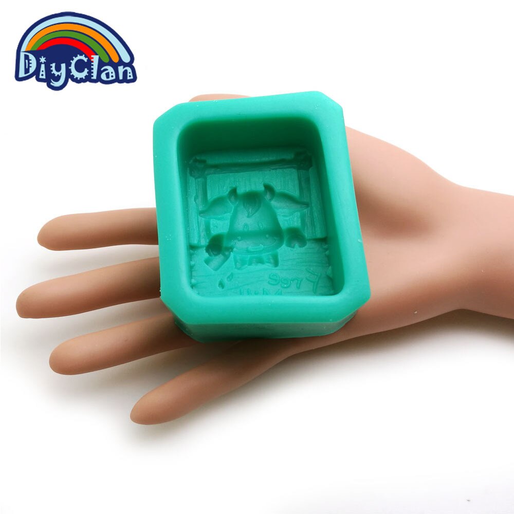 Diy ko silikonform för tvålkaka chokladtillverkning 3d handgjord mjölktvål salt skulpturform  s0358xn