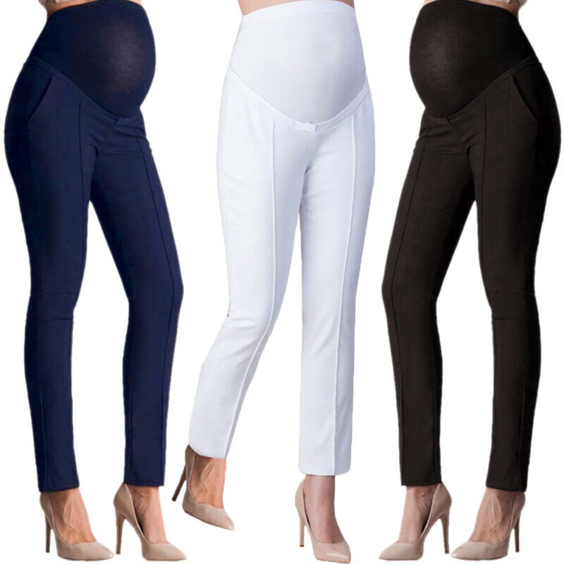 Calça capri feminina grávida, calça casual trabalho escritório