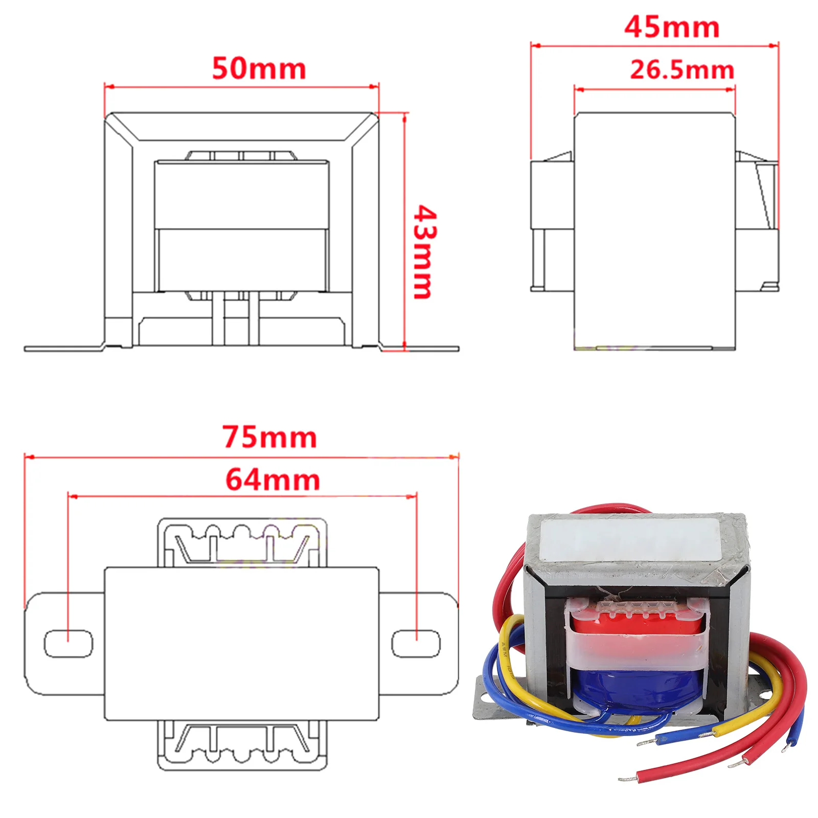 1PCS 10W EI48 Power Transformer Input 220V Outp... – Grandado